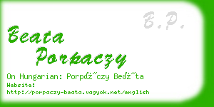 beata porpaczy business card